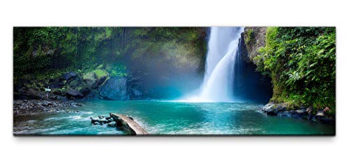 Leinwandbild auf Echtholzrahmen Wasserfall aus einem Berg 120x40cm von Eau Zone