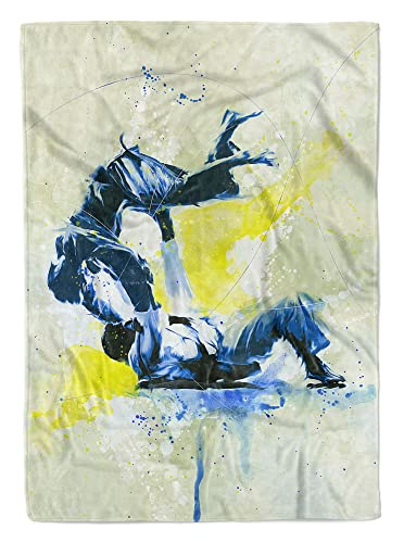 SplashArt Sport Handtuch Strandhandtuch Saunatuch Kuscheldecke Kunstvoll Judo III Sportha Größe 180 x 100 cm von Eau Zone