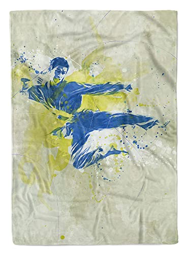 SplashArt Sport Handtuch Strandhandtuch Saunatuch Kuscheldecke Kunstvoll Karate II Sporth Größe 180 x 100 cm von Eau Zone