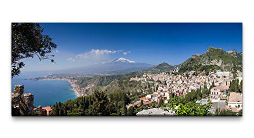 Wandbild Panorama von Taormina 100x40cm von Eau Zone