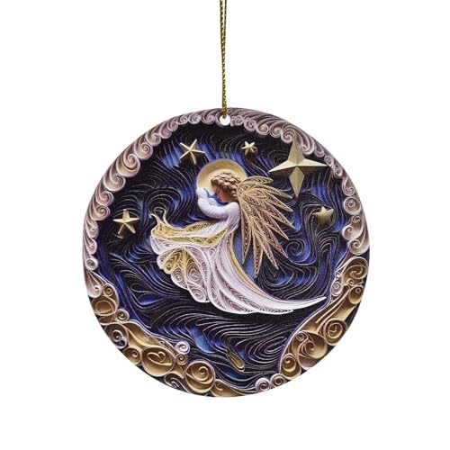 Weihnachtsschmuck Marineblau Acryl Weihnachtsbaum Hängende Ornamente Rund Hängende Weihnachtsanhänger für DIY Handwerk Weihnachtsbaum Dekoration Home Party Dekoration von Eauptffy