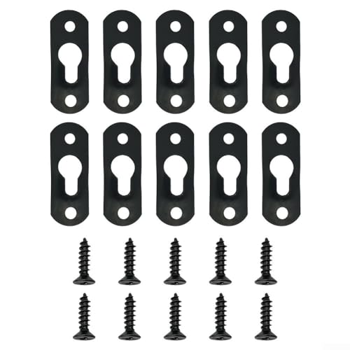 30 robuste Schlüsselloch-Aufhängeplatten für Bilderrahmen, schwarze Verschlüsse 30 robuste Schlüsselloch-Aufhängeplatten für Bilderrahmen, schwarze Verschlüsse von Eawfgtuw