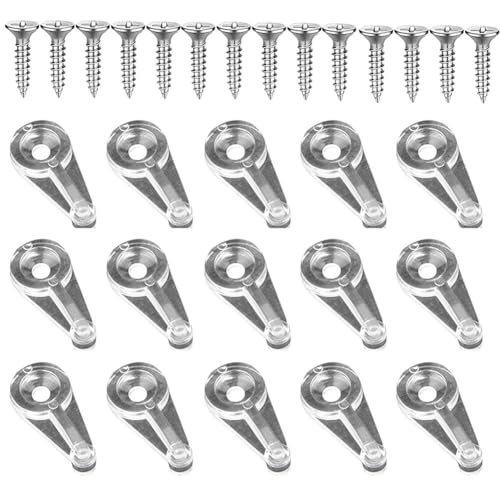50 Stück Kunststoff-Glasregal-Stützclips mit Schrauben, transparente Spiegel-Halterungen, rutschfeste Glashalter, Schrankglasplatten-Clips, Glasbefestigung, BRAC 50 Stück Kunststoff-Glasregal-Stützclips mit Schrauben, transparente Spiegel-Halterungen, rutschfeste Glashalter, Schrankglasplatten-Clips, Glasbefestigung, BRAC von Eawfgtuw