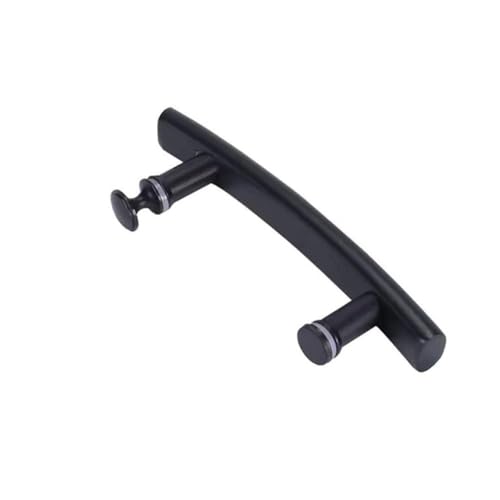 Duschtürgriff aus Edelstahl, 145 mm, mit Chromknauf für Badezimmer-Glasgehäuse, schwarzes Finish, Ersatzzubehör für rahmenlose Duschwand oder Badewanne von Eawfgtuw