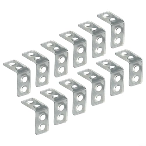 Eawfgtuw 12 Stück kleine L-förmige Metall-Eckstreben, rechtwinklige Regalstützen für Schublade, Wand, Garten oder Küchenregal, strapazierfähiger, rostfreier Silberstahl, Eawfgtuw 12 Stück kleine L-förmige Metall-Eckstreben, rechtwinklige Regalstützen für Schublade, Wand, Garten oder Küchenregal, strapazierfähiger, rostfreier Silberstahl, von Eawfgtuw
