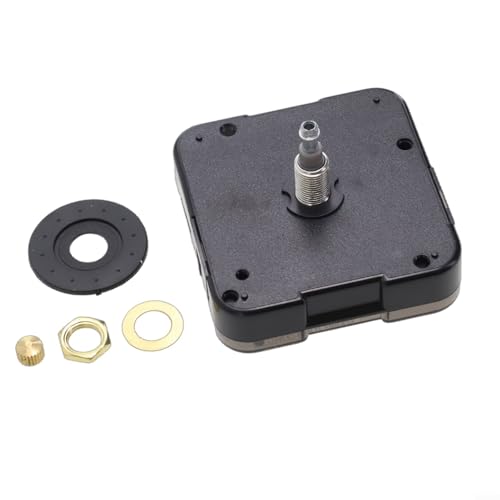 Eawfgtuw 12888 Reparaturset für Wanduhr, Quarzuhrwerk, langer Schaft und beschwerte Zeiger, inklusive Sechskantmutter, Unterlegscheibe und Gummiauflage für genaue Zeitmessung. (B) von Eawfgtuw