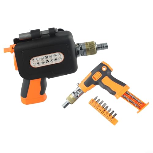 Eawfgtuw 16-in-1 robustes Ratschen-Schraubendreher-Set mit Aufbewahrungsbox und 180 Grad drehbarem Magnet-Bit-Set für Werkstatt und Heimwerker-Projekte (orange) von Eawfgtuw