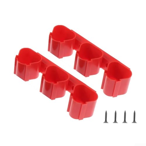 Eawfgtuw 2 Stück Batterie-Rack-Halter Dock Mount für Bosch 10,8 V 12 V Werkzeuge Wandmontage Lagerung Organizer platzsparendes Design, Batteriehalterungen Halter (rot) von Eawfgtuw