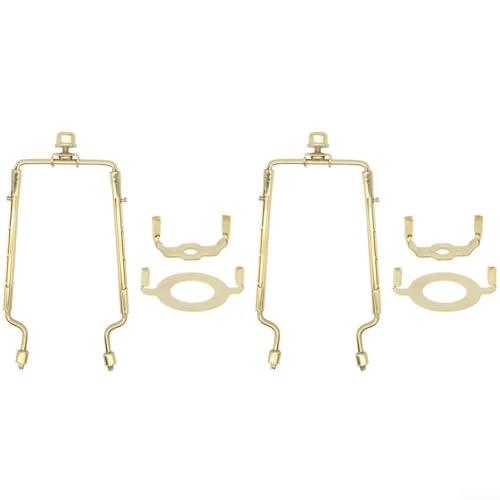 Eawfgtuw 2-teiliges verstellbares Lampenständer-Set 17,8 - 25,4 cm für E26-Lampensockel, Lampenschirmhalter, Metallkonstruktion, Chrom-Finish, vielseitige Anwendung, Schreibtischlampe (Gold) von Eawfgtuw