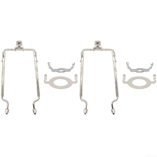 Eawfgtuw 2-teiliges verstellbares Lampenständer-Set 17,8 - 25,4 cm für E26-Lampensockel, Lampenschirmhalter, Metallkonstruktion, Chrom-Finish, vielseitige Anwendung, Schreibtischlampe (Silber) von Eawfgtuw
