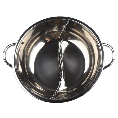 Eawfgtuw 28 cm zweifach unterteilter Edelstahl-Heißtopf, 5,784 kg Fassungsvermögen, silberfarben, ohne Deckel, kompatibel mit Gasherden und Induktionsherden Eawfgtuw 28 cm zweifach unterteilter Edelstahl-Heißtopf, 5,784 kg Fassungsvermögen, silberfarben, ohne Deckel, kompatibel mit Gasherden und Induktionsherden von Eawfgtuw
