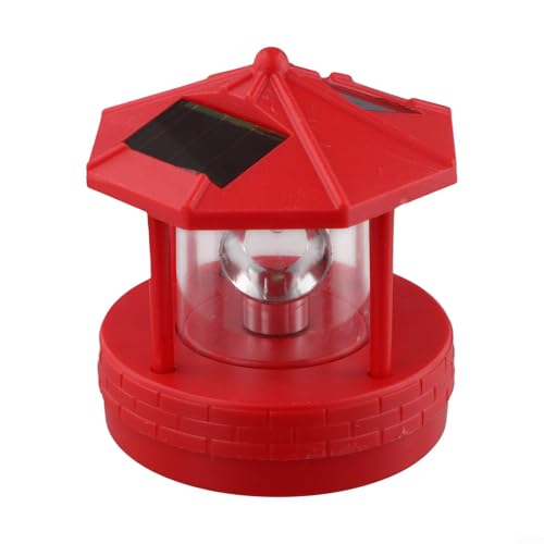 Eawfgtuw 360 Grad drehbare Solarleuchte für den Außenbereich, wasserdichtes Leuchtturm-Design für Garten und Rasenbereich (Rot) von Eawfgtuw