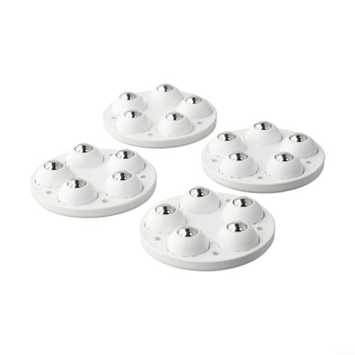 Eawfgtuw 4 Stück selbstklebende Rollen für Möbel und Aufbewahrungsboxen, 360° schwenkbare ABS-Aluminiumlegierung, Mini-Riemenscheibenrollen für Küchengeräte, glattes Rollen (weiß) von Eawfgtuw