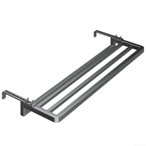 Eawfgtuw 40 cm Kohlenstoffstahl Heizkörper-Handtuchhalter zum Aufhängen für Heizkörper Badezimmer Organizer Platzsparend Kein Bohren Schwarz Platzsparender Handtuchhalter (Schwarz) von Eawfgtuw