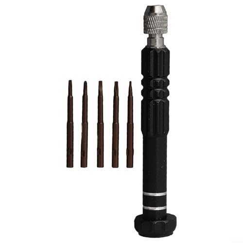 Eawfgtuw 5-in-1-Präzisions-Schraubendreher-Set mit magnetischen Chrom-Vanadium-Bits für Handy, Tablet und Uhren-Reparatur, T5 T6 Torx und für Phillips, Griff aus Aluminiumlegierung, Schwarz Eawfgtuw 5-in-1-Präzisions-Schraubendreher-Set mit magnetischen Chrom-Vanadium-Bits für Handy, Tablet und Uhren-Reparatur, T5 T6 Torx und für Phillips, Griff aus Aluminiumlegierung, Schwarz von Eawfgtuw