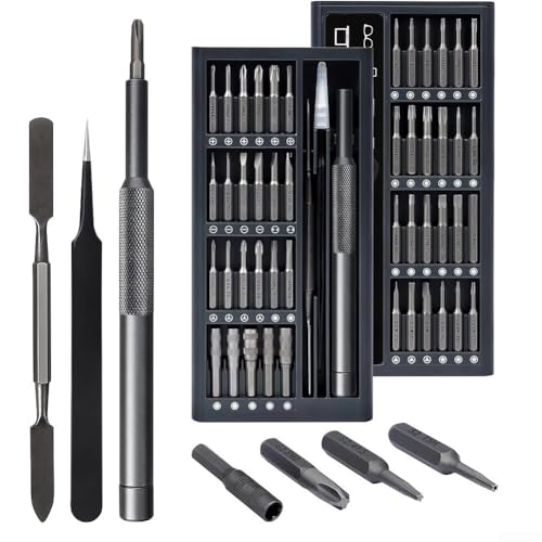 Eawfgtuw 50 in 1 Elektronik Reparatur Schraubendreher Set mit Magnethalterung Doppelspitze Bits Ablagefach 360 Grad drehbarer Griff für Computer Mobile Uhr von Eawfgtuw