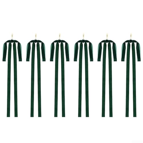 Eawfgtuw 6 Stück Weihnachtsschleife Ornamente für DIY Urlaub Dekor, Polyester Baum und Kranz Dekorationen in Rotwein Rot Grün Weiß Schwarz Braun Große 40 x 60 cm Schleifen (grün) von Eawfgtuw