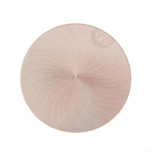 Eawfgtuw 6 Stück goldene runde isolierte Tischsets 38 cm Metallic gepresstes Vinyl Spiralmuster Tischsets, wasserdicht, öldicht, hitzebeständig, waschbar, rutschfest (Roségold) von Eawfgtuw