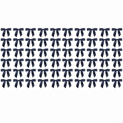 Eawfgtuw 60 Stück Stoffschleifen für Hochzeit, Geburtstag, Weihnachten, Party, Tisch und Geschenkverpackung, Weinglas-Dekoration, Schwarz, Rosa, Cremeweiß (schwarz) von Eawfgtuw