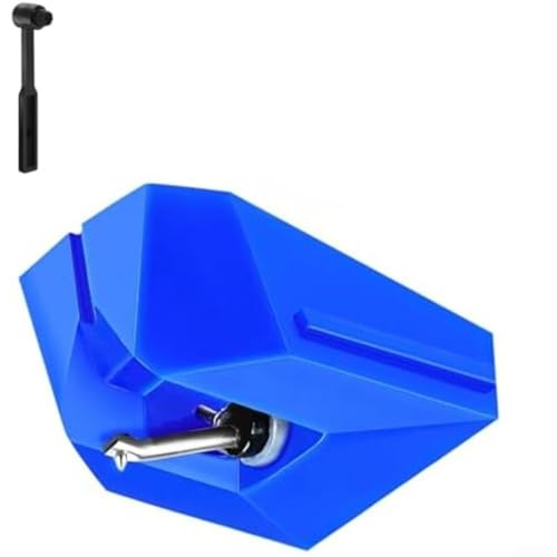 Eawfgtuw AT-ATN95E Ersatznadel für VM95 Series Cartridge Professioneller Schallplattenspieler Stylus mit Freischwinger aus Aluminiumlegierung und Schallplattenpinsel (blau) von Eawfgtuw