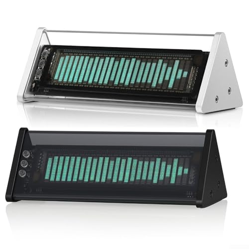 Eawfgtuw Audio-Spektrum-Analysator mit Display-Selektor-Box, Musikspektrumuhr, Digitalanzeige, Tonfrequenzanzeige für Desktop-Heimstudio (schwarz) von Eawfgtuw