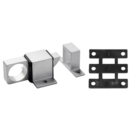 Eawfgtuw Automatischer Türriegel aus Aluminiumlegierung, federbelasteter quadratischer selbstschließender Bolzen, Sicherheitsriegelschloss für Flügel und Türen, einfache Installation (grau) von Eawfgtuw