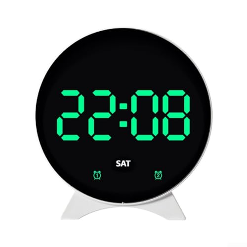 Eawfgtuw Digitaler Wecker, LED-Anzeige mit Temperatur Celsius Fahrenheit, Multifunktions-Elektronische Uhr, 3 Helligkeitsstufen, Nachttischuhr für Home Office (C) von Eawfgtuw