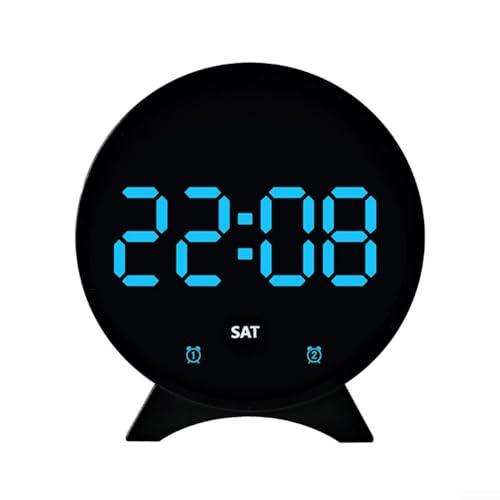 Eawfgtuw Digitaler Wecker LED-Anzeige mit Temperatur Celsius Fahrenheit, Multifunktions-Elektronische Uhr, 3 Helligkeitsstufen, Nachttischuhr für Home Office (G) von Eawfgtuw