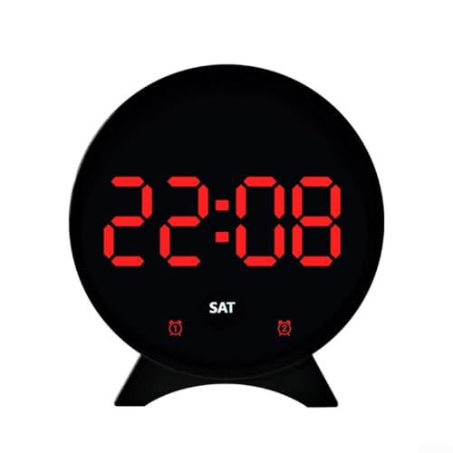 Eawfgtuw Digitaler Wecker mit LED-Anzeige mit Temperatur Celsius Fahrenheit, multifunktionale elektronische Uhr, 3 Helligkeitsstufen, Nachttischuhr für Home Office (J) von Eawfgtuw