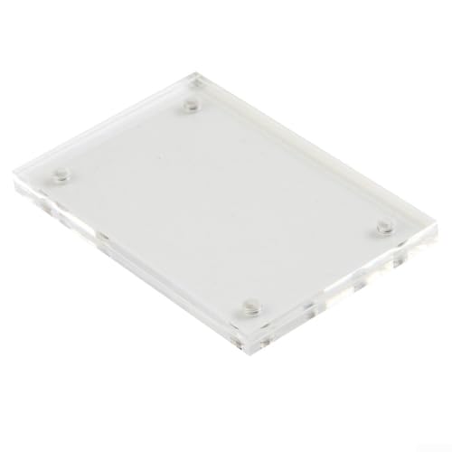 Eawfgtuw Doppelseitiger magnetischer Acryl-Bilderrahmen, Desktop-Display-Ständer, transparenter Foto-Clip kann vertikal oder horizontal platziert werden, Büro-Heimdekoration (7 x 10,5 cm) von Eawfgtuw