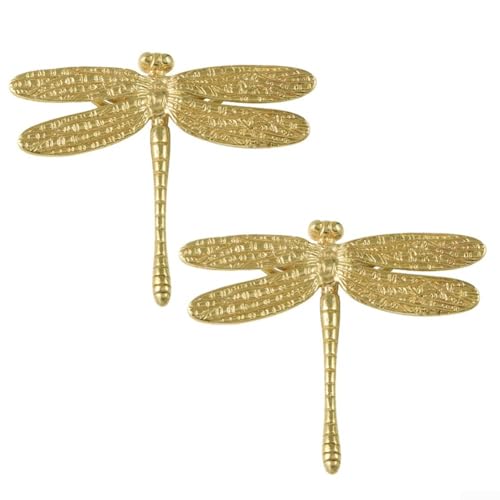 Eawfgtuw Dragonfly Schubladenknöpfe in Messing-Finish, 2-teiliges Set zur Verbesserung der Schrankästhetik (Libelle) von Eawfgtuw