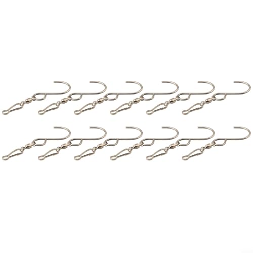 Eawfgtuw Drehhaken für Garten, Metall, 360° drehbar, zum Aufhängen, Hardware für Pflanzen, Vogelfutterspender, Windspiele, Laternen, Outdoor-Haken (Silber, 12 Stück) von Eawfgtuw