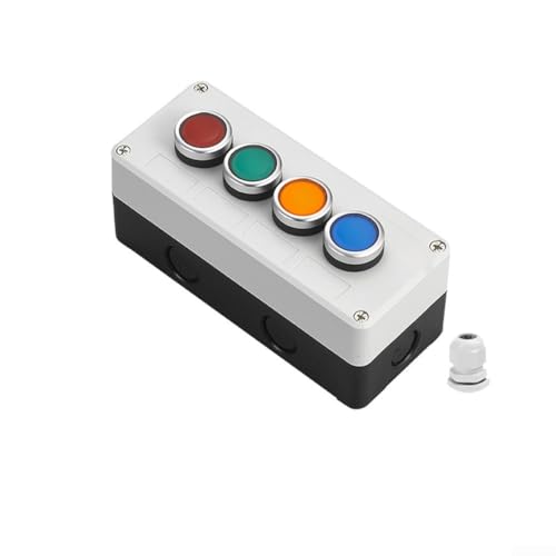 Eawfgtuw Drucktastenschalter-Steuerbox für Toröffner, mit selbstsichernden und selbsteinstellenden Funktionen 1NC+1NO für elektrische Geräte (1) von Eawfgtuw