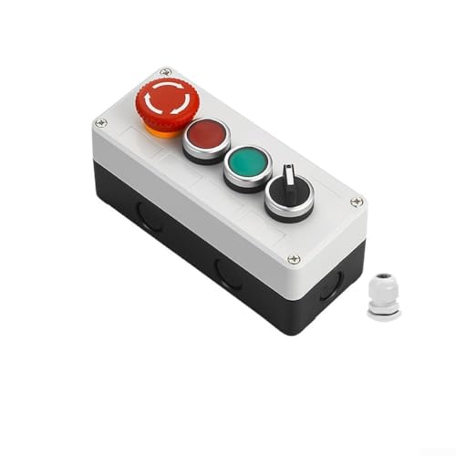Eawfgtuw Drucktastenschalter-Steuerbox für Toröffner, mit selbstsichernden und selbsteinstellenden Funktionen 1NC+1NO für elektrische Geräte (3) von Eawfgtuw