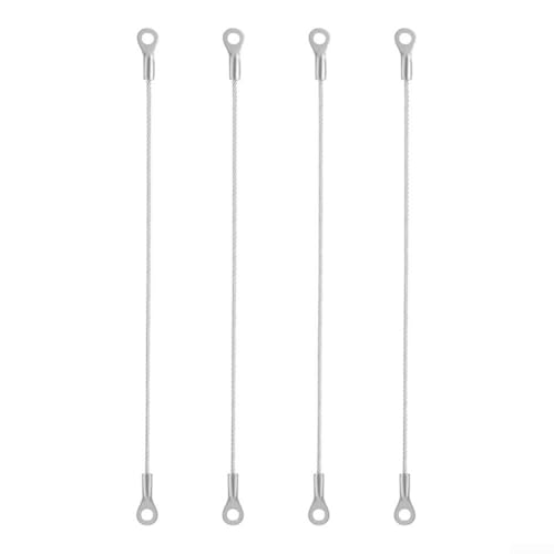 Eawfgtuw Edelstahl-Schranktür-Rückhaltekabel 304 Grad Drahtseil Sicherheitsscharnier Begrenzer mit Nylonbeschichtung für Küche Badezimmer 20 cm 4 Stück von Eawfgtuw