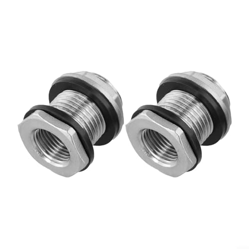 Eawfgtuw Edelstahl Tank Schottverschraubung 1/2 NPT auf 3/4 GHT Gartenschlauchverbinder Auslaufsicher Wassersystem Zubehör mit Dual Gummidichtungen für Regentonnen Eawfgtuw Edelstahl Tank Schottverschraubung 1/2 NPT auf 3/4 GHT Gartenschlauchverbinder Auslaufsicher Wassersystem Zubehör mit Dual Gummidichtungen für Regentonnen von Eawfgtuw