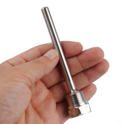Eawfgtuw Edelstahl-Thermowell G 1/2 Gewinde, Tauchhülse für Temperatursensorinstallation, PN40 max. 40 bar Druck, kompatibel mit Heizung (8 x 50 mm), 2 Stück von Eawfgtuw
