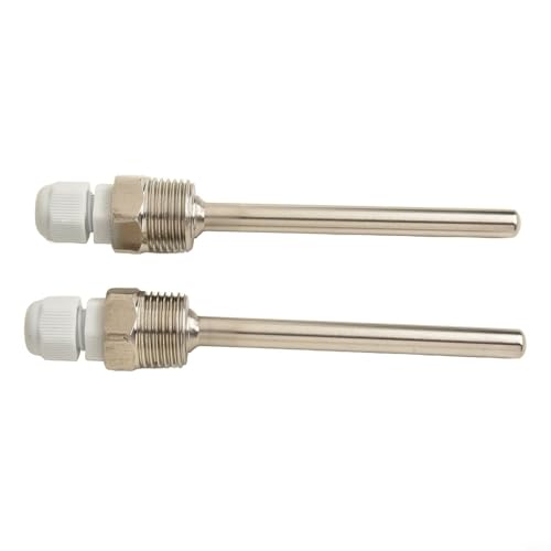 Eawfgtuw Edelstahl-Thermowell G 1/2 Gewinde Tauchhülse Tasche für Temperatursensorinstallation, PN40 max. 40 bar Druck, kompatibel mit Heizung (8 x 100 mm), 2 Stück von Eawfgtuw