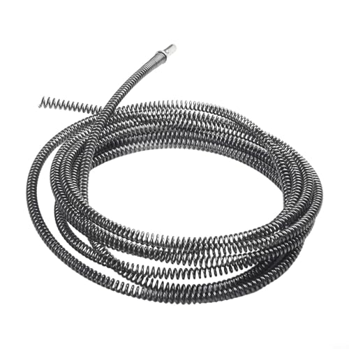 Eawfgtuw Elektrische Ablaufschlange für Bohrmaschine, 5 m, flexibles Manganstahl-Federrohr-Ausbaggerwerkzeug für Küchenspüle, Badewanne, Badezimmer-Abwasserk und Bodenabflussreinigung (5 m) von Eawfgtuw