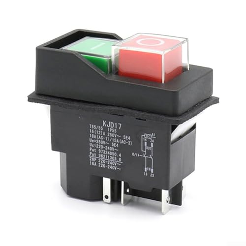 Eawfgtuw Elektromagnetischer Knopfschalter, wasserdichter elektromagnetischer Knopfschalter, KJD17 Elektromagnetischer Schalter, sichere Stromsteuerung, elektromagnetischer Schalter von Eawfgtuw