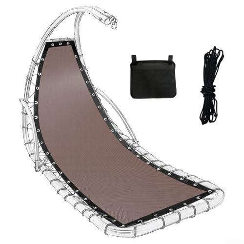Eawfgtuw Ersatz-Sitzbezug für Outdoor-Hängesessel, Gartenmöbel, Textilgewebe, Liegestuhl, Sitzkissen, Basiskissen mit seitlichem Seil-Aufbewahrungstasche, 64 x 197 x 23 cm (Kaffee A) von Eawfgtuw