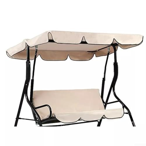 Eawfgtuw Ersatzabdeckung für Gartenschaukelstühle, wasserdicht, 210D-Oxford-Stoff, schützende Dachabdeckung für 3-Sitzer, Terrassenmöbel im Freien (beige) von Eawfgtuw