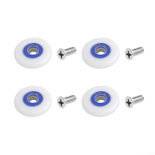 Eawfgtuw Ersatzrollen für Duschtüren, 26/27/28/29 mm, Nylon und Edelstahl, kompatibel mit den meisten Glasgehäusen und Dampfkabinen (26 mm), 4 Stück von Eawfgtuw
