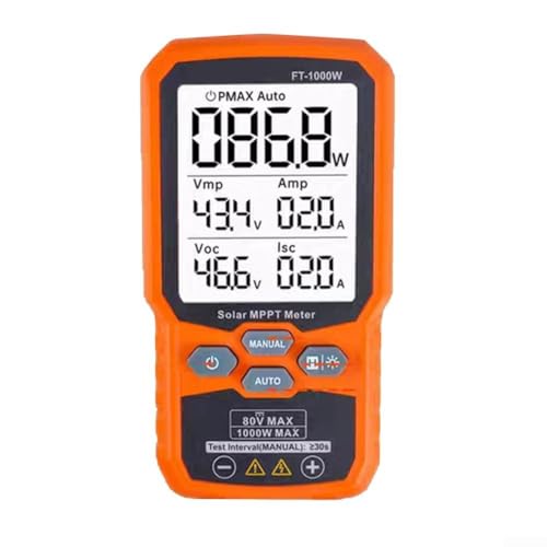 Eawfgtuw FT-1000W Solar Photovoltaik Panel Tester mit 1000W Kapazität, 12-80V, 0-35A Messung, großes Display, Auto/Manueller Modus, Sicherheitsschutz für PV-Modulprüfung Eawfgtuw FT-1000W Solar Photovoltaik Panel Tester mit 1000W Kapazität, 12-80V, 0-35A Messung, großes Display, Auto/Manueller Modus, Sicherheitsschutz für PV-Modulprüfung von Eawfgtuw