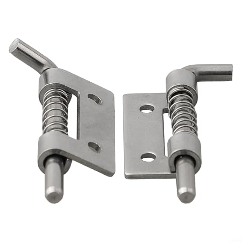 Eawfgtuw Federbelastetes Türriegel-Set, 304 Edelstahl, Sicherheitsriegel für Schrank, Truhe, Innen- und Gartentüren (S links), 2 Stück von Eawfgtuw