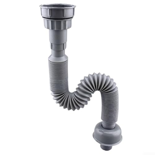 Eawfgtuw Flexibles Kunststoff-Abflussrohr, erweiterbarer Siphon für Küchenspüle, vielseitig einsetzbar, für 32 mm, 45 mm und 56 mm Schnittstellen von Eawfgtuw