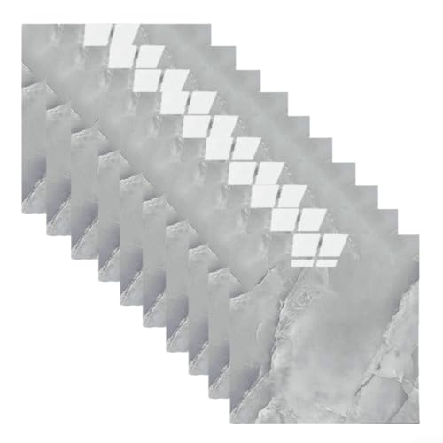 Eawfgtuw Fliesenrückwände, selbstklebend, XPE-Marmor-Effekt, wasserfest, 30 x 30 cm, für Küche, Bad und Dusche, 10 Stück (grau) von Eawfgtuw