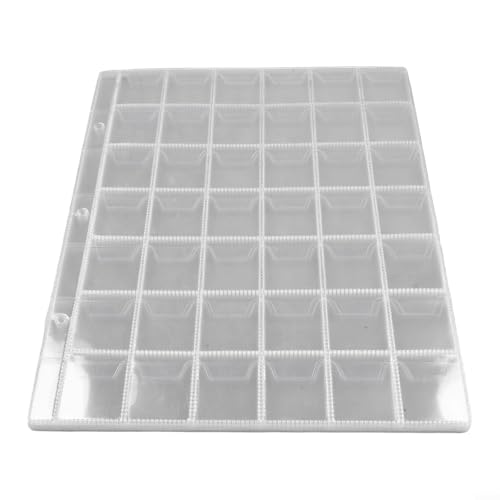 Eawfgtuw Für 10 Blatt Kunststoff-Münzhalter-Seiten mit 42 Taschen, transparente PVC-Währungsspeicherblätter für Münzsammelalbum, Nachfüllpackungen, Numismatische Sammlungsbedarf und von Eawfgtuw