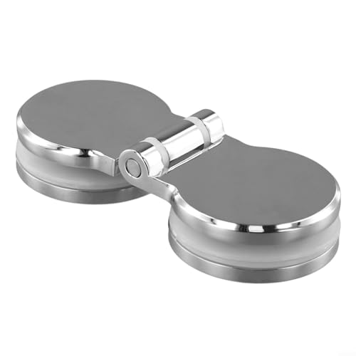 Eawfgtuw Für 180 Grad rahmenloses Glastürscharnier, Zinklegierung, Chrom-Finish, Badezimmer-Duschwand oder Waschbeckenklemme für 5–12 mm Glas, mit einfachem (doppelseitigem Scharnier) von Eawfgtuw