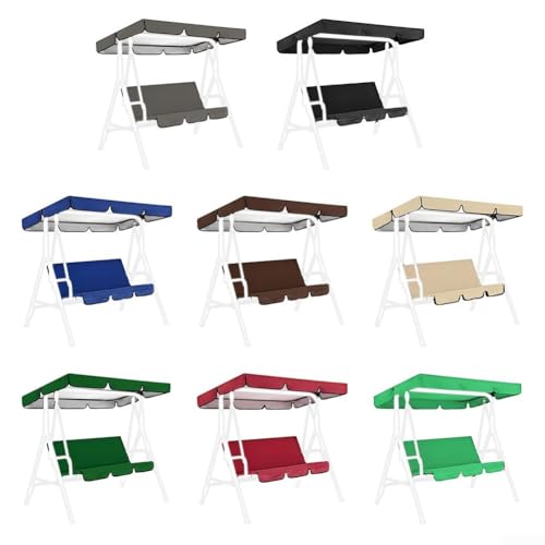 Eawfgtuw Gartenschaukel-Abdeckungs-Set mit 190T wasserdichtem Baldachin 19013215 cm und Sitzbezug 1505010 cm, UV-beständiger Polyester-Taft-Ersatz für 3-Sitzer-Schaukel (grau) von Eawfgtuw